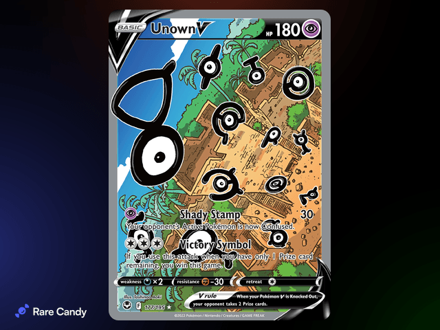 Unown V Alternate Art Ultra Rare 177/195 from Pok�mon Silver Tempest