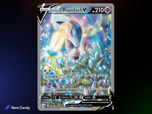 Galarian Rapidash V Alternate Art Ultra Rare 168/198 from Pokémon Chilling Reign
