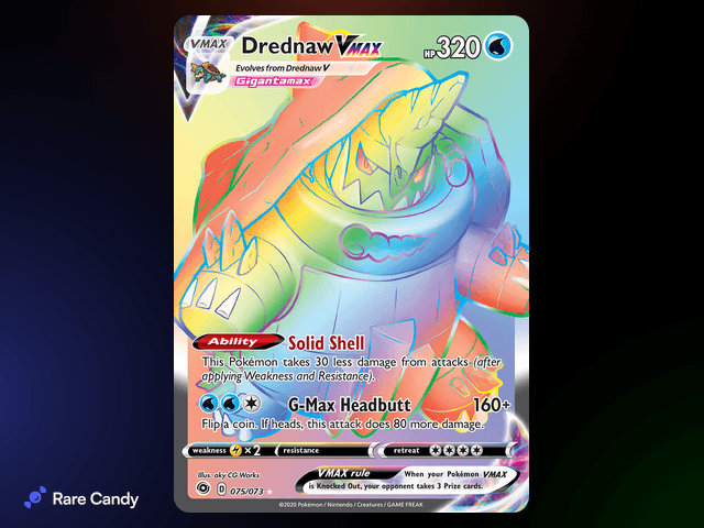 Drednaw VMAX Rainbow Rare 075/073 from Pokémon Champion's Path