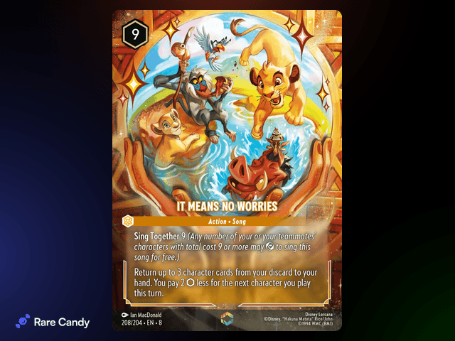 It Means No Worries Enchanted #208 from Lorcana: Reign of Jafar
