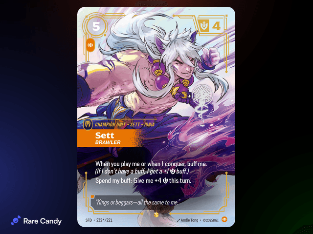 Sett: Brawler Signature 232*/221 from Riftbound: Spiritforged