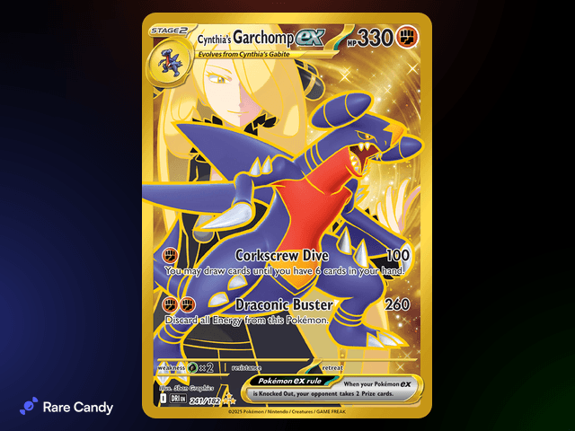 Cynthia's Garchomp ex Hyper Rare 241/182 from Pokémon Destined Rivals