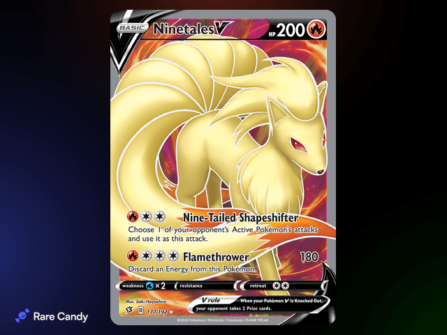 Ninetales V Ultra Rare 177/192 from Pokémon Rebel Clash