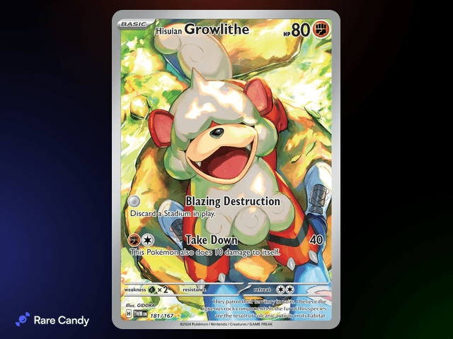 Hisuian Growlithe Illustration Rare 181/167 from Pokémon Twilight Masquerade
