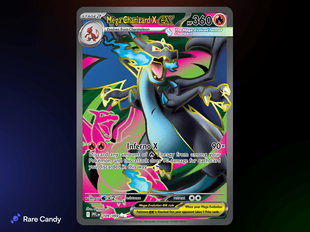 Mega Charizard X ex Ultra Rare 109/094 from Pokémon Phantasmal Flames