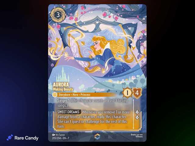 Aurora - Waking Beauty Enchanted #205 from Lorcana: Archazia's Island