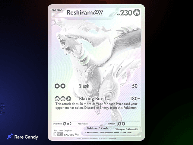 Reshiram ex Black White Rare 173/086 from Pokémon White Flare
