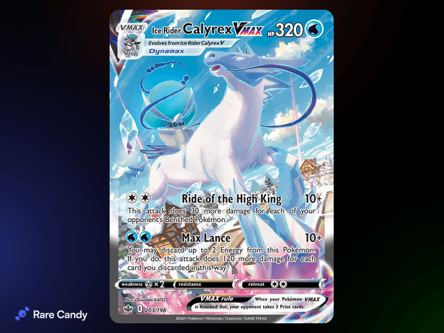 Ice Rider Calyrex VMAX Alternate Art Secret Rare 203/198 from Pokémon Chilling Reign