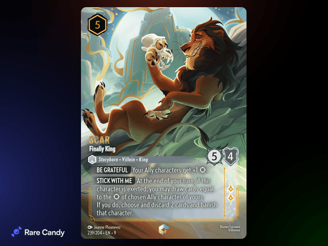 Scar - Finally King Enchanted #239 from Lorcana: Fabled