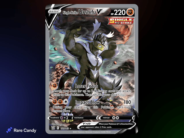 Single Strike Urshifu V Alternate Art Ultra Rare 151/163 from Pokémon Battle Styles