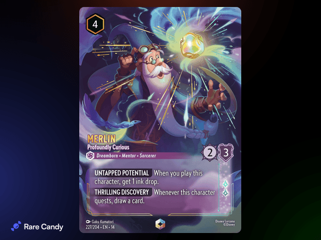 Merlin - Profoundly Curious Enchanted #227 from Lorcana: Hyperia City