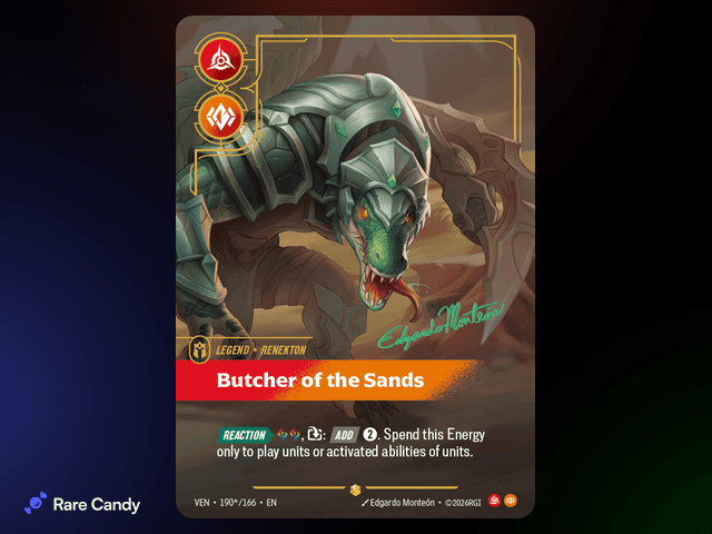 Renekton: Butcher of the Sands Signature 190*/166 from Riftbound: Vendetta