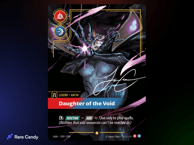 Kai'Sa: Daughter of the Void Signature 299*/298 from Riftbound: Origins