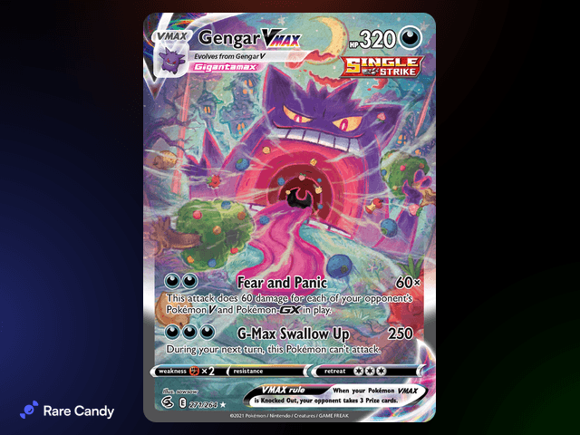 Gengar VMAX Alternate Art Secret Rare 271/264 from Pok�mon Fusion Strike