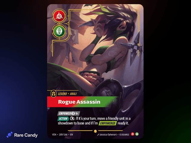 Akali: Rogue Assassin Overnumbered 189/166 from Riftbound: Vendetta