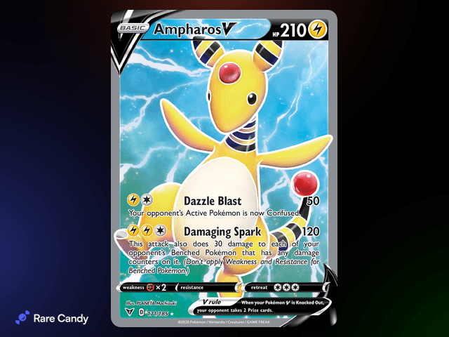 Ampharos V Ultra Rare 171/185 from Pokémon Vivid Voltage