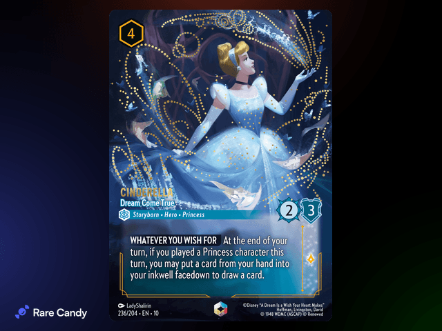 Cinderella - Dream Come True Enchanted #236 from Lorcana: Whispers in the Well