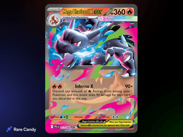 Mega Charizard X ex Double Rare 013/094 from Pokémon Phantasmal Flames
