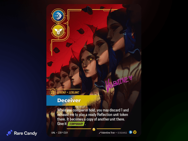 LeBlanc: Deceiver Signature 235*/219 from Riftbound: Unleashed