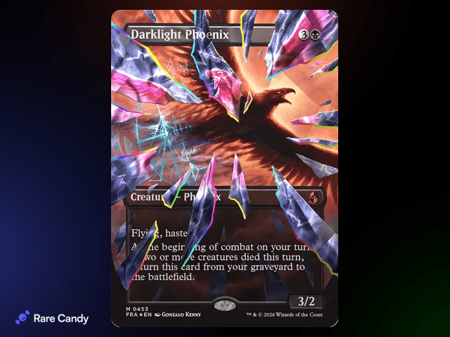 Darklight Phoenix (Borderless) (Facet Foil) from MTG Reality Fracture