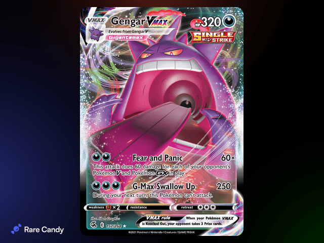 Gengar VMAX Ultra Rare 157/264 from Pok�mon Fusion Strike