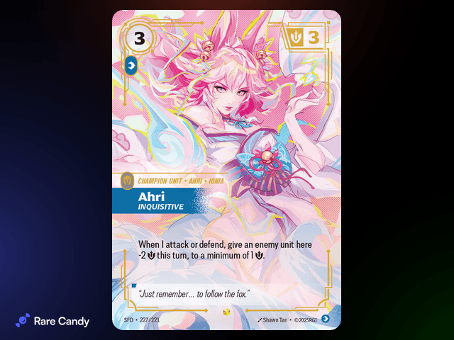 Ahri: Inquisitive Overnumbered 227/221 from Riftbound: Spiritforged