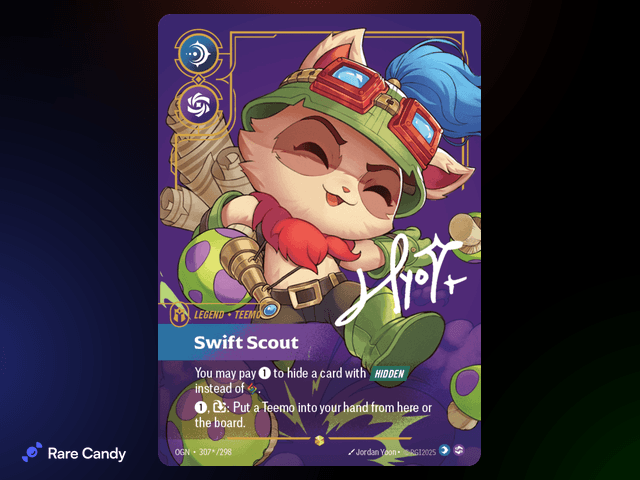 Teemo: Swift Scout Signature 307*/298 from Riftbound: Origins