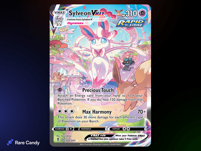 Sylveon VMAX Alternate Art Secret Rare 212/203 from Pok�mon Evolving Skies