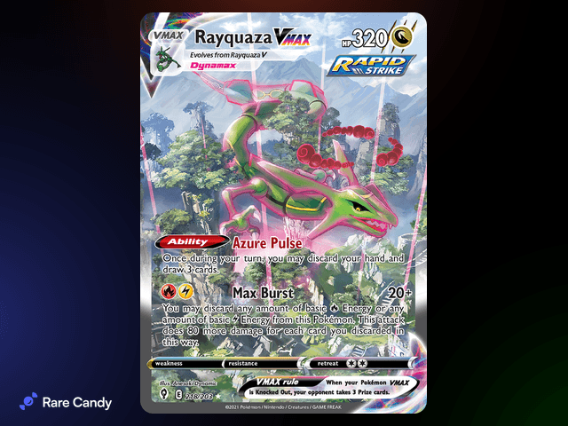 Rayquaza VMAX Alternate Art Secret Rare 218/203 from Pok�mon Evolving Skies