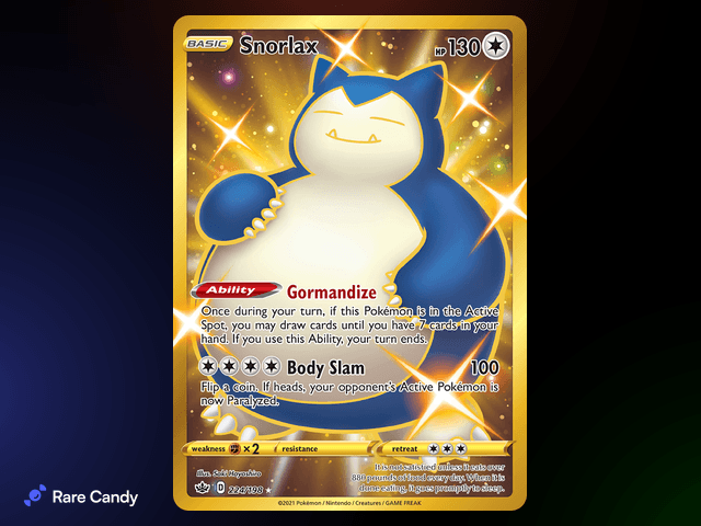 Snorlax Gold Secret Rare 224/198 from Pokémon Chilling Reign