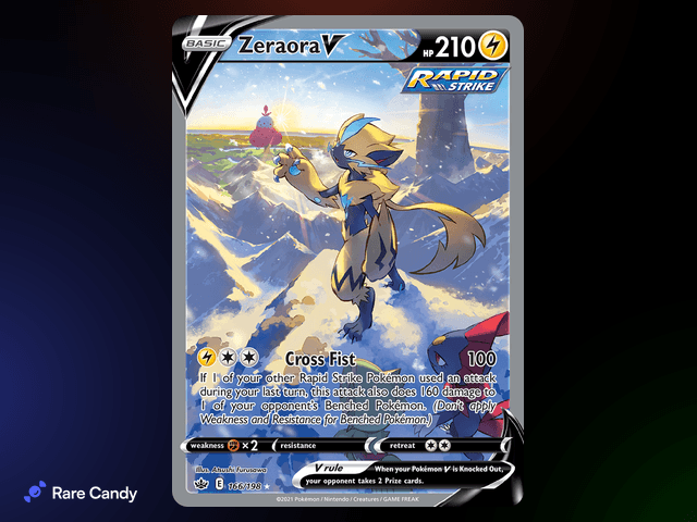 Zeraora V Alternate Art Ultra Rare 166/198 from Pokémon Chilling Reign