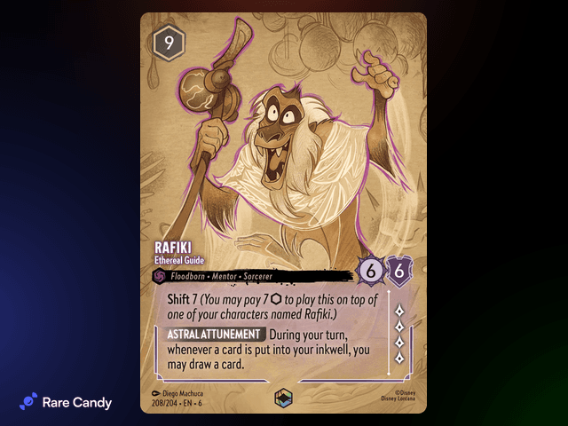 Rafiki - Ethereal Guide Enchanted #208 from Lorcana: Azurite Sea