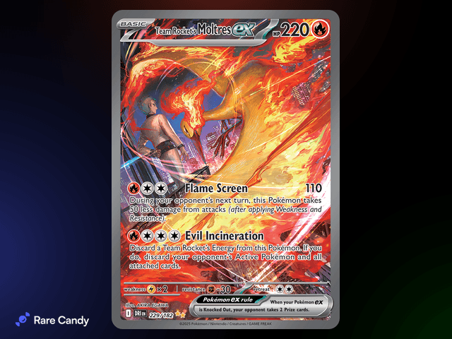 Team Rocket's Moltres ex Special Illustration Rare 229/182 from Pokémon Destined Rivals