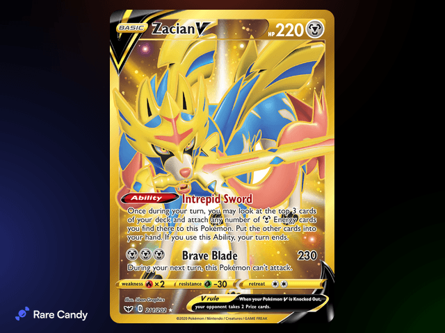 Zacian V Secret Rare 211/202 from Pokémon Sword & Shield
