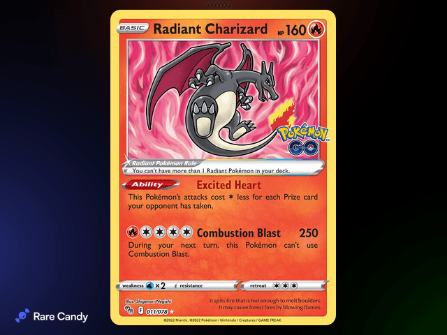 Radiant Charizard Radiant Rare 011/078 from Pok�mon GO
