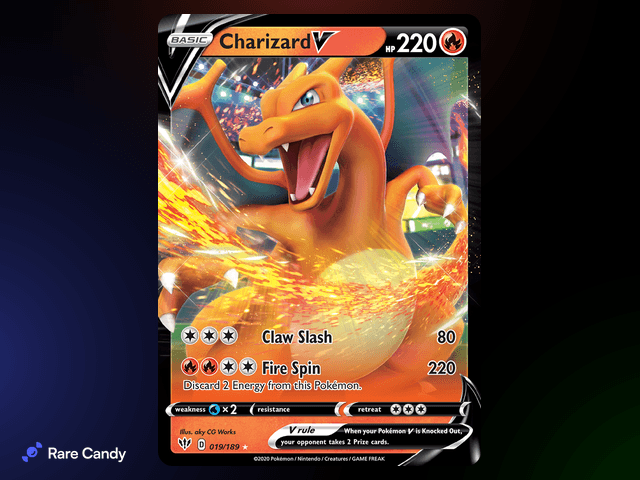 Charizard V Rare Holo V 019/189 from Pokémon Darkness Ablaze