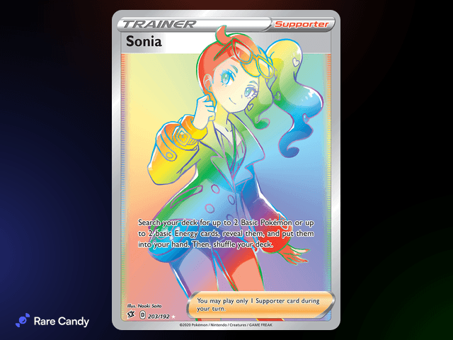 Sonia Rainbow Rare 203/192 from Pokémon Rebel Clash