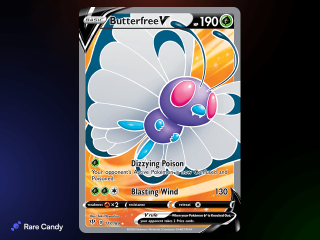 Butterfree V Ultra Rare 177/189 from Pokémon Darkness Ablaze