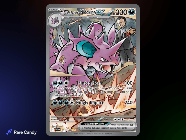Team Rocket's Nidoking ex Special Illustration Rare 233/182 from Pokémon Destined Rivals