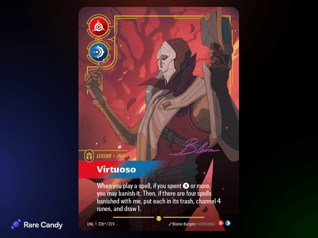 Jhin: Virtuoso Signature 226*/219 from Riftbound: Unleashed