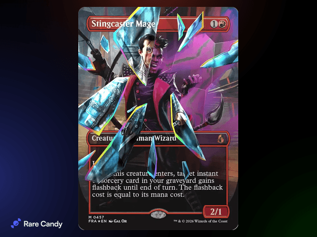 Stingcaster Mage (Borderless) (Facet Foil) from MTG Reality Fracture