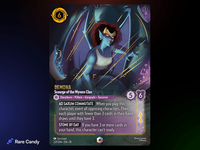 Demona - Scourge of the Wyvern Clan Enchanted #227 from Lorcana: Whispers in the Well