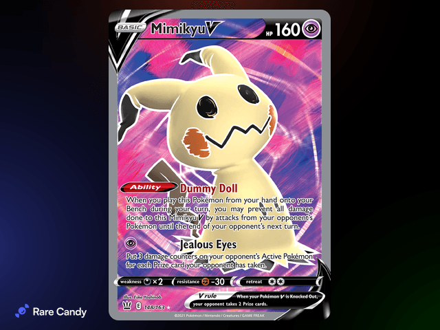 Mimikyu V Alternate Art Ultra Rare 148/163 from Pokémon Battle Styles